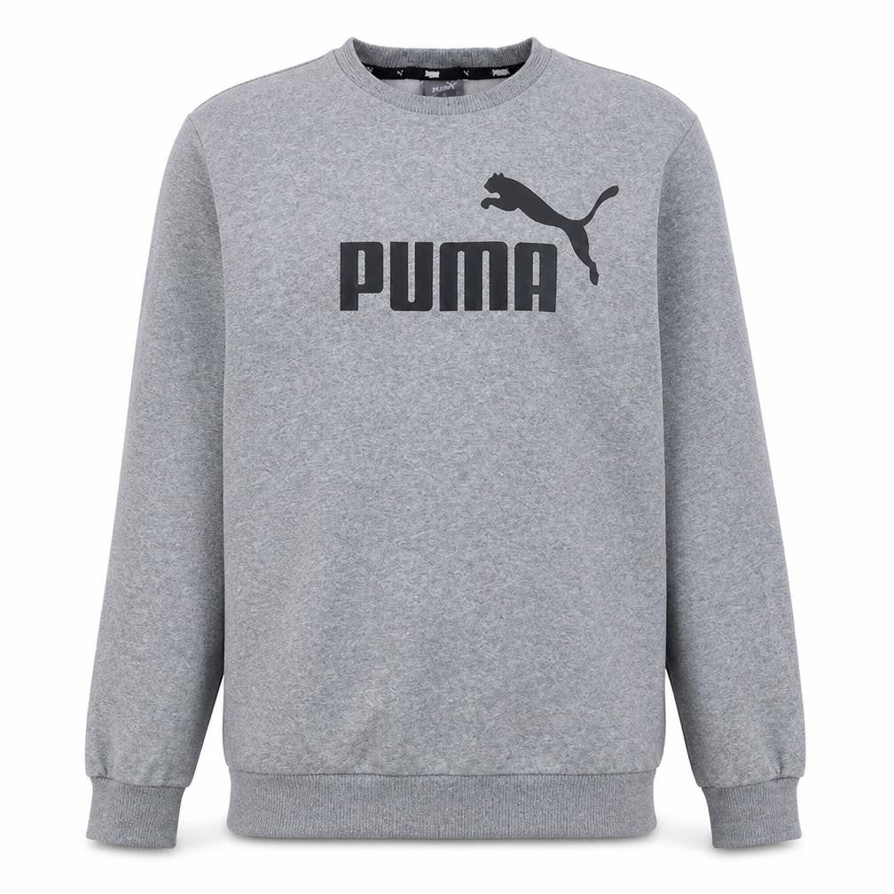 Puma Mens Grey Crew Neck Logo Sweatshirt L Regular Fit