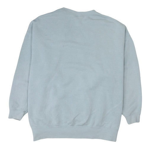 Nike Womens Blue Pullover Sweatshirt Small Crew Neck Logo Print