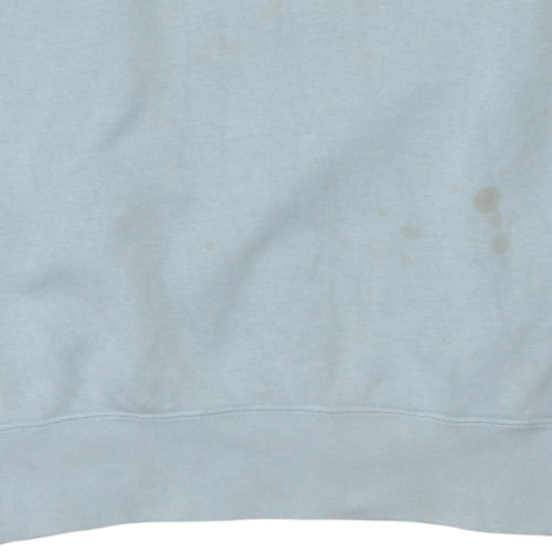 Nike Womens Blue Pullover Sweatshirt Small Crew Neck Logo Print