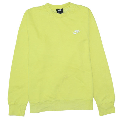 Nike Women's Yellow Crew Neck Pullover Sweatshirt Size M Cotton Blend