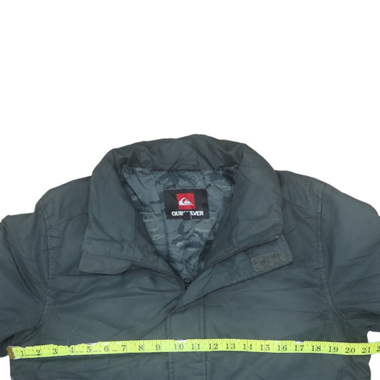 Quiksilver Women’s Grey Puffer Jacket Size 14 Hooded Mid-Length