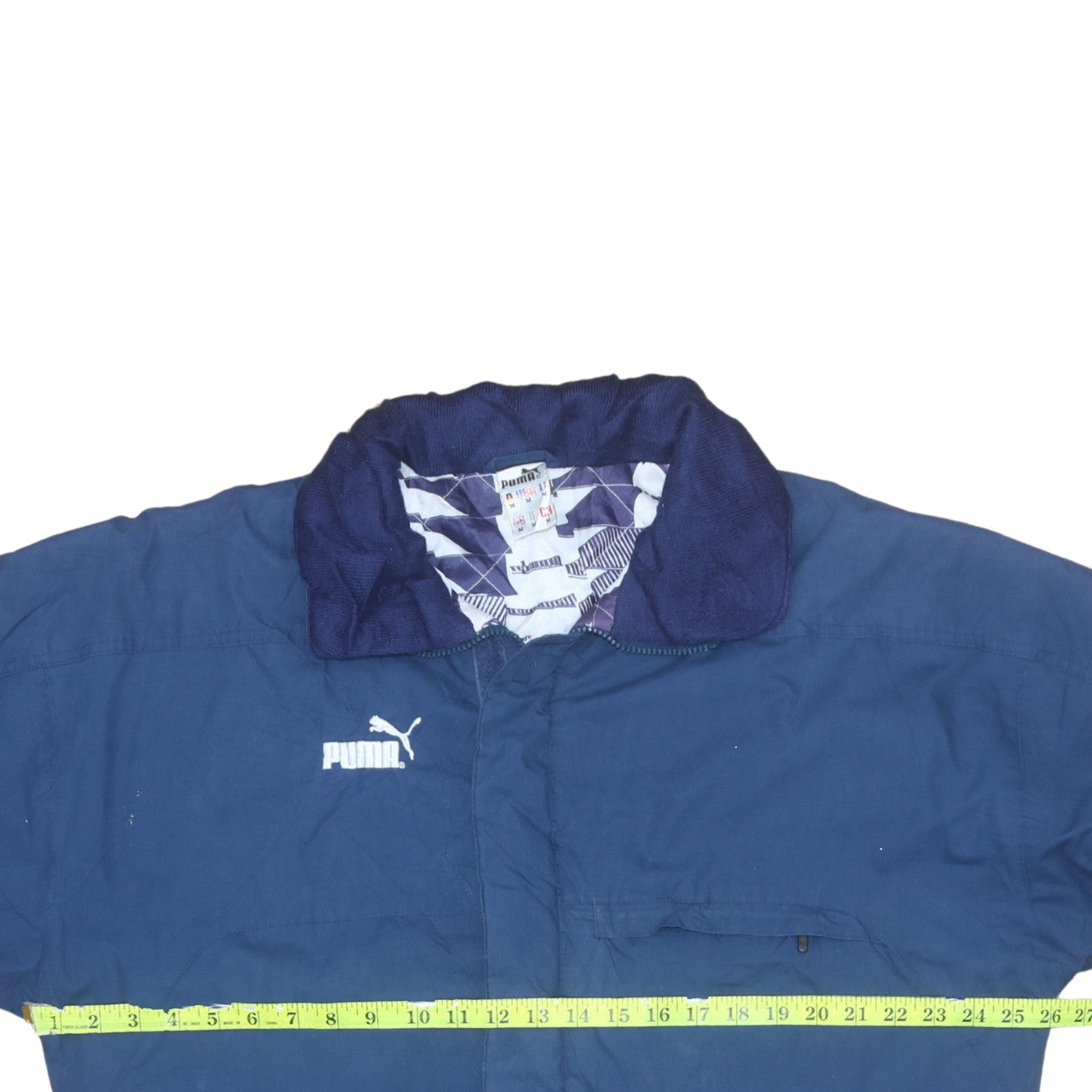 Puma Men's Blue Medium Parka Coat Winter Lined Full Zip