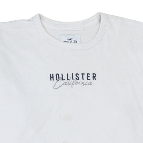 Hollister Men's White XL Pullover Crew Neck Sweatshirt