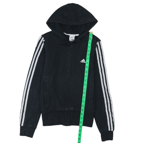 Adidas Women's Black Full Zip Hoodie Size 12 Hooded Sportswear