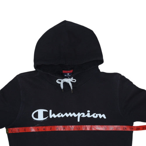 Champion Men's Black XS Pullover Hoodie with Logo Print
