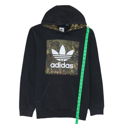 Adidas Mens Black Camouflage Logo Pullover Hoodie Size S