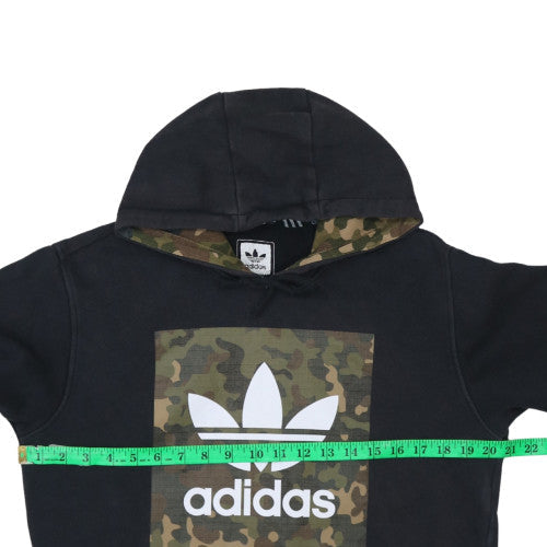 Adidas Mens Black Camouflage Logo Pullover Hoodie Size S