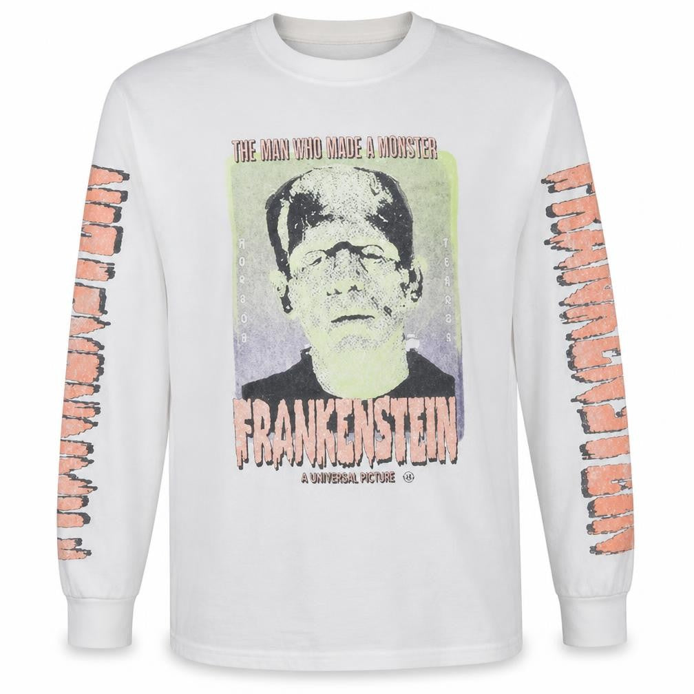 Bershka Men’s White Frankenstein Graphic Sweatshirt Size M