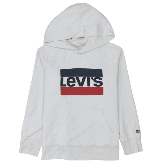 Levi's Men's White Graphic Logo Pullover Hoodie Size S