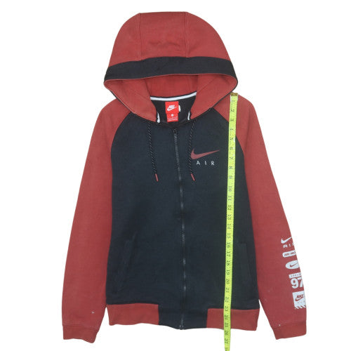 Nike Air Men's Red & Black Full Zip Hoodie Size S Cotton Blend