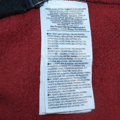 Nike Air Men's Red & Black Full Zip Hoodie Size S Cotton Blend