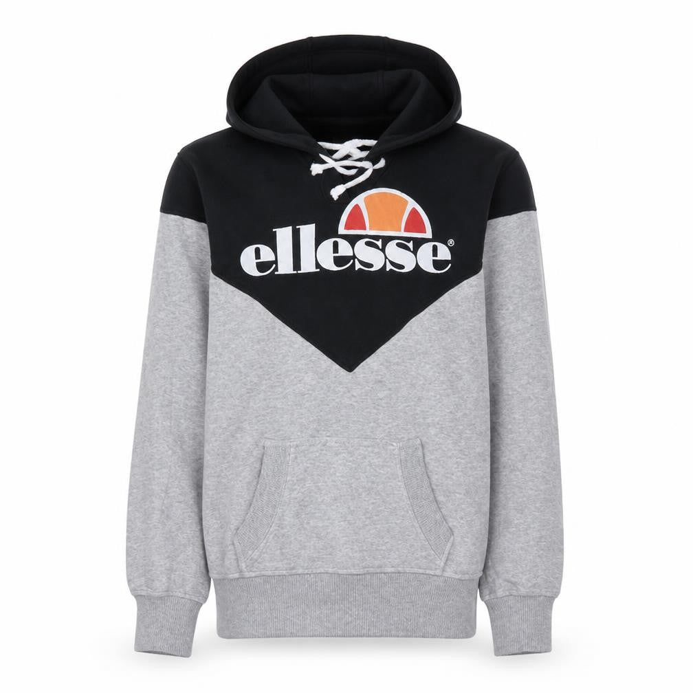 Ellesse Mens Grey Pullover Hoodie Medium Retro Sports Style