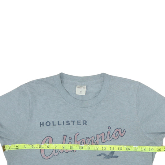 Hollister Men Grey California Logo Graphic T-Shirt Size M
