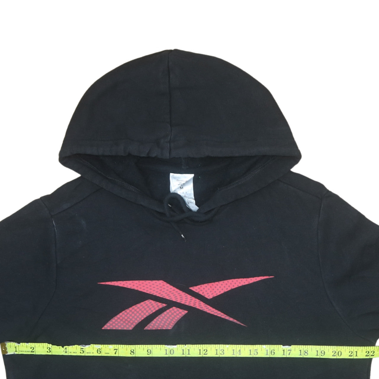 Reebok Men's Black Pullover Hoodie Medium Red Logo Graphic