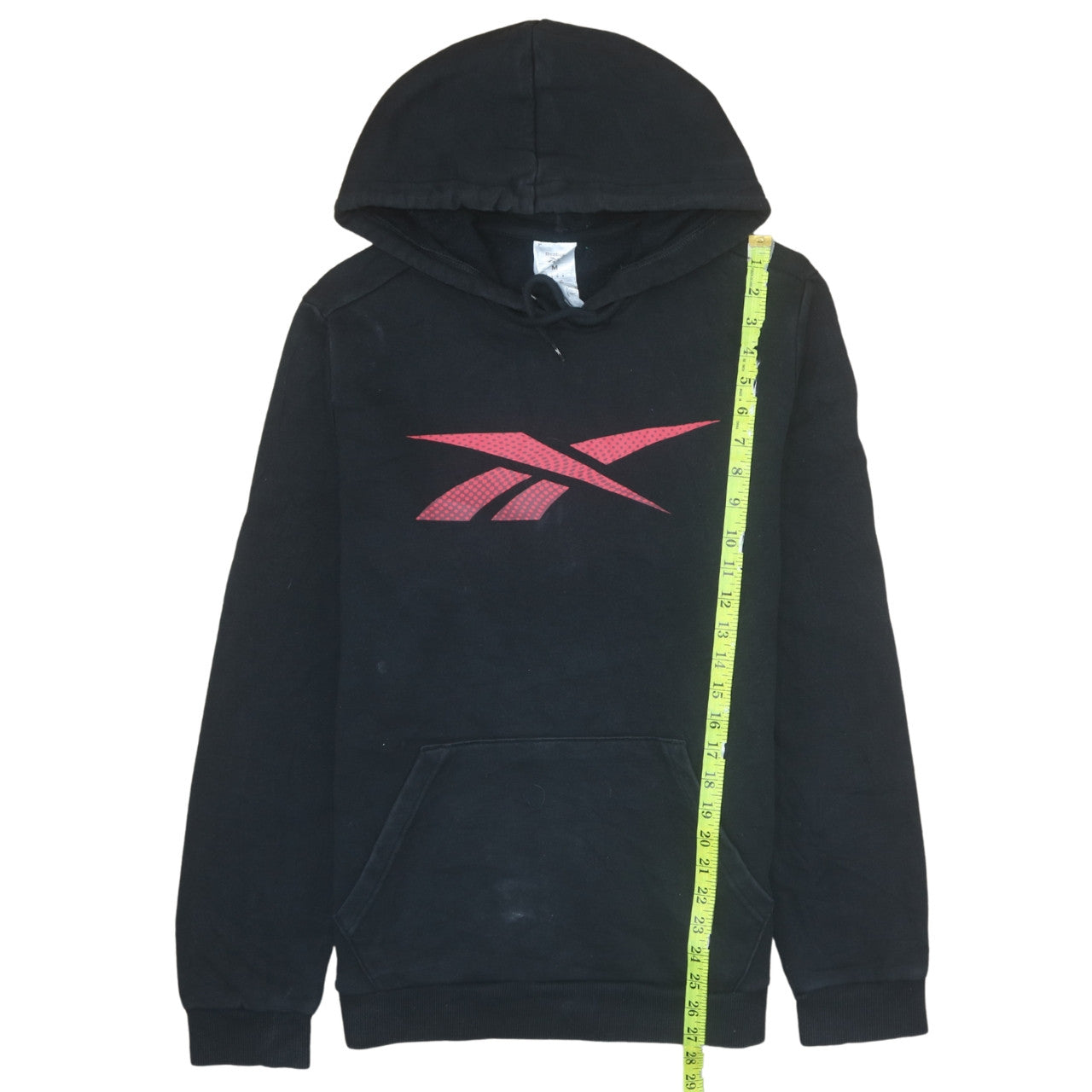 Reebok Men's Black Pullover Hoodie Medium Red Logo Graphic