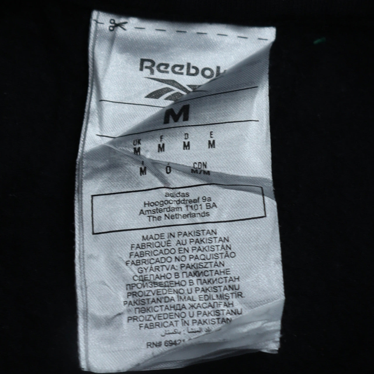Reebok Men's Black Pullover Hoodie Medium Red Logo Graphic