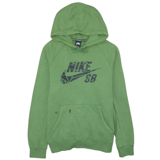 Nike SB Men's Green Pullover Hoodie M Regular Fit Graphic Skate Sweatshirt
