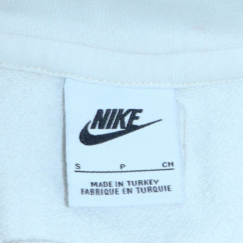 Nike Men’s White Pullover Hoodie S Regular Fit Fleece Logo