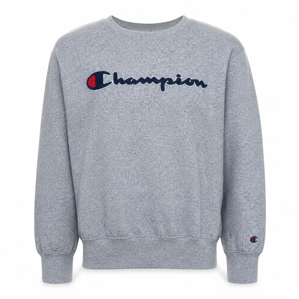 Champion Men's Grey Medium Pullover Sweatshirt Embroidered Logo