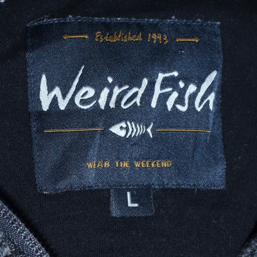 Weird Fish Men's Grey Knit 1/4 Zip Pullover Sweatshirt Size L
