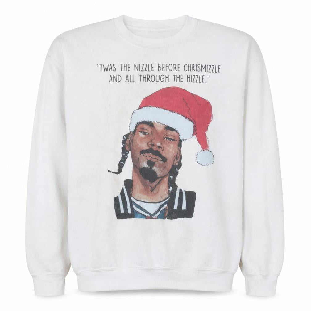 Gildan Men White Christmas Graphic Print Sweatshirt Medium