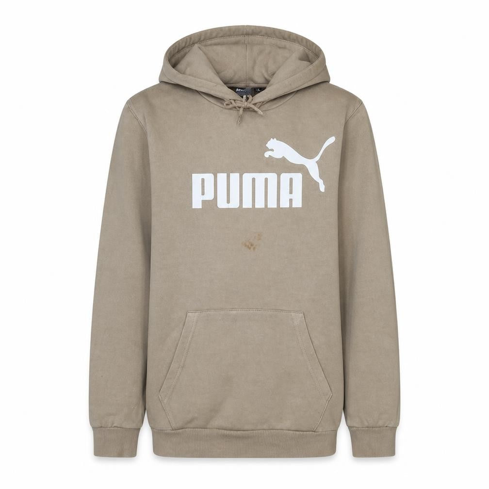 Puma Men's Beige XS Pullover Hoodie Graphic Logo Sweatshirt