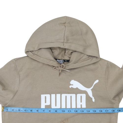 Puma Men's Beige XS Pullover Hoodie Graphic Logo Sweatshirt