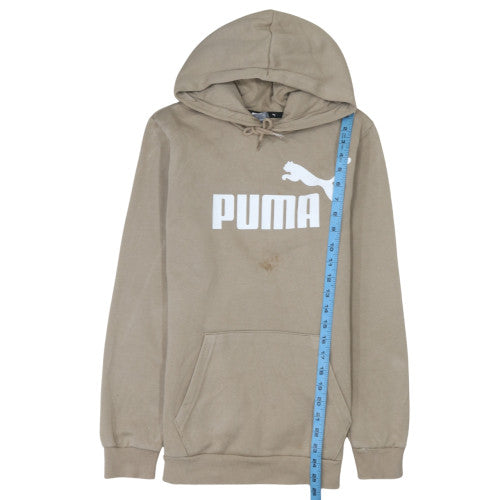 Puma Men's Beige XS Pullover Hoodie Graphic Logo Sweatshirt