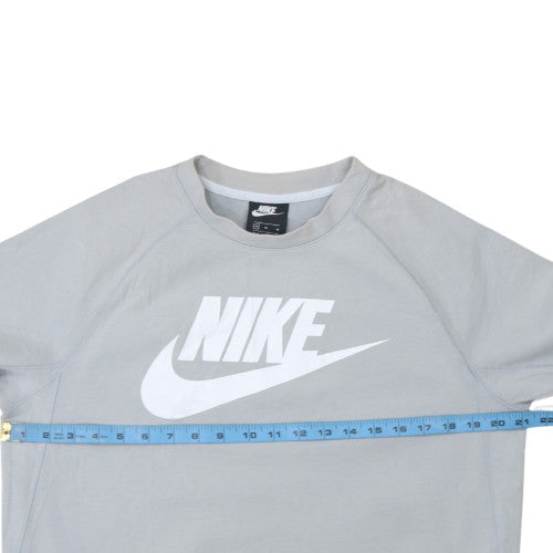 Nike Men's Grey Crew Neck Pullover Sweatshirt M Sports Logo