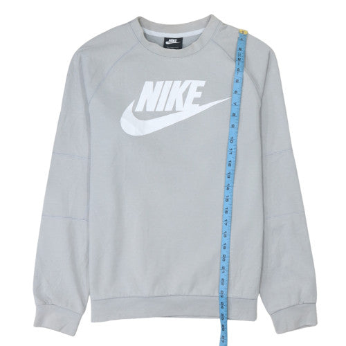 Nike Men's Grey Crew Neck Pullover Sweatshirt M Sports Logo