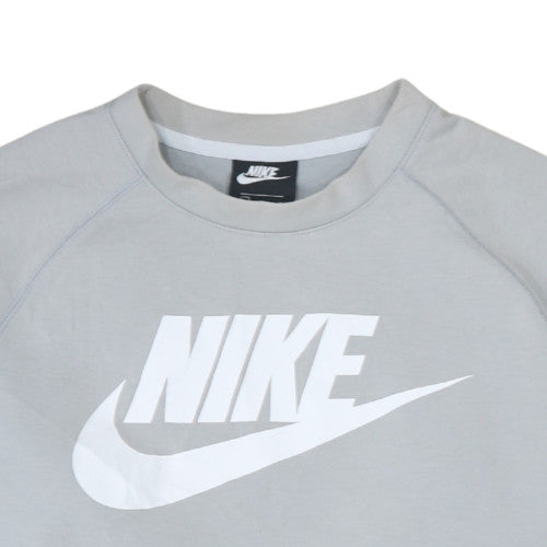 Nike Men's Grey Crew Neck Pullover Sweatshirt M Sports Logo