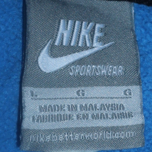 Nike Men's Blue Pullover Hoodie L Sportswear Graphic Fleece