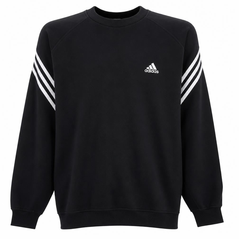 Adidas Men's Black Medium Pullover Sweatshirt Crew Neck Fleece