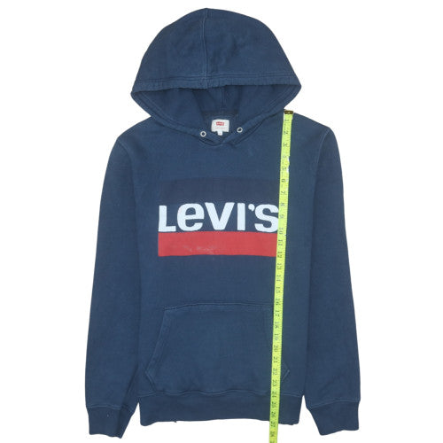 Levi's Men's Blue Pullover Hoodie Medium Fleece Graphic Logo