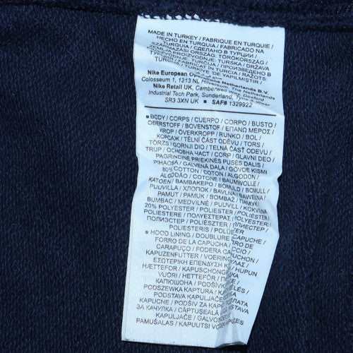 Nike Men's Blue Full Zip Hoodie Small Fleece Sportswear