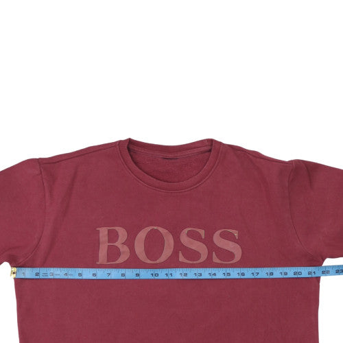 Hugo Boss Men's Red Crew Neck Logo Sweatshirt Size L