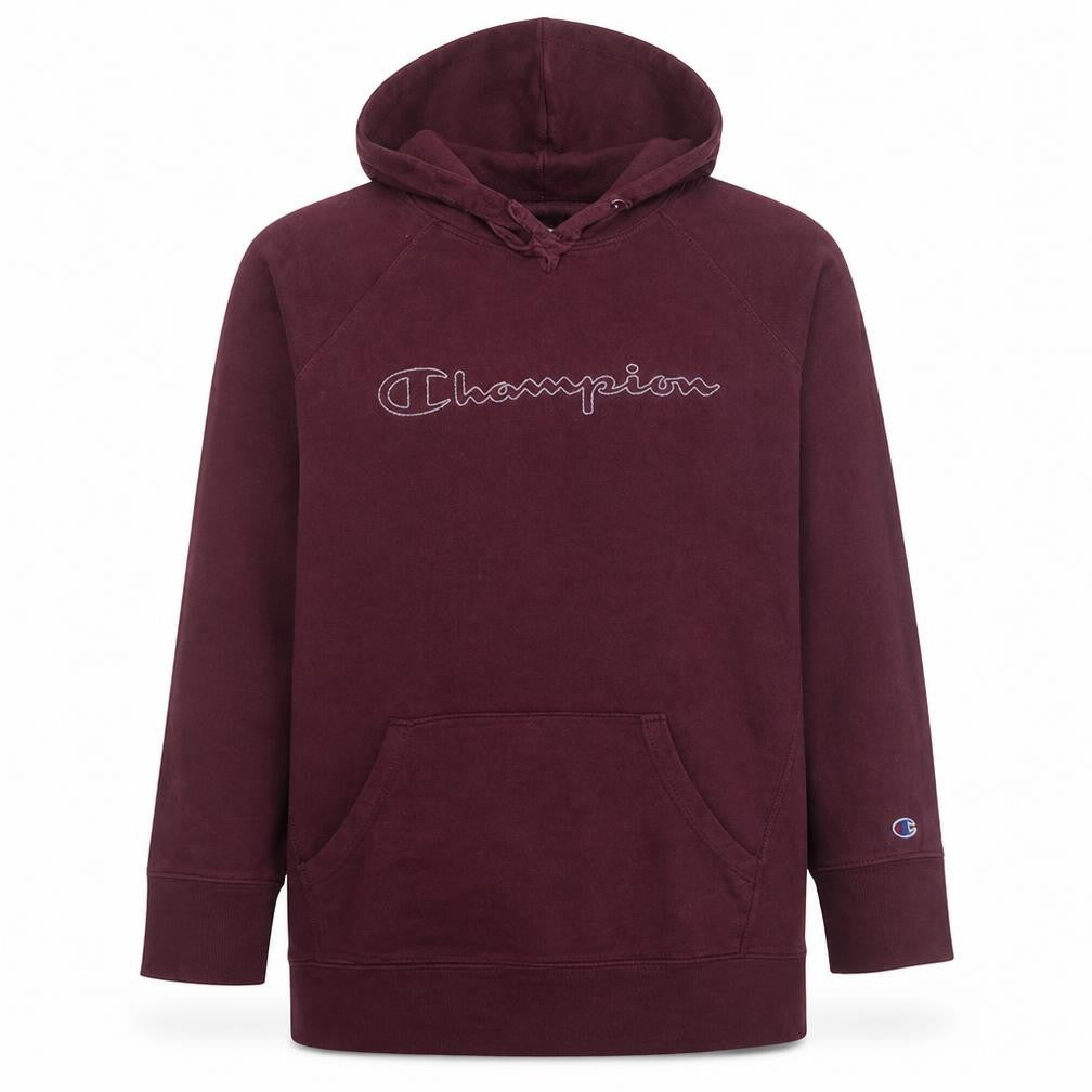 Champion Men's Red Pullover Hoodie Size L Embroidered Logo