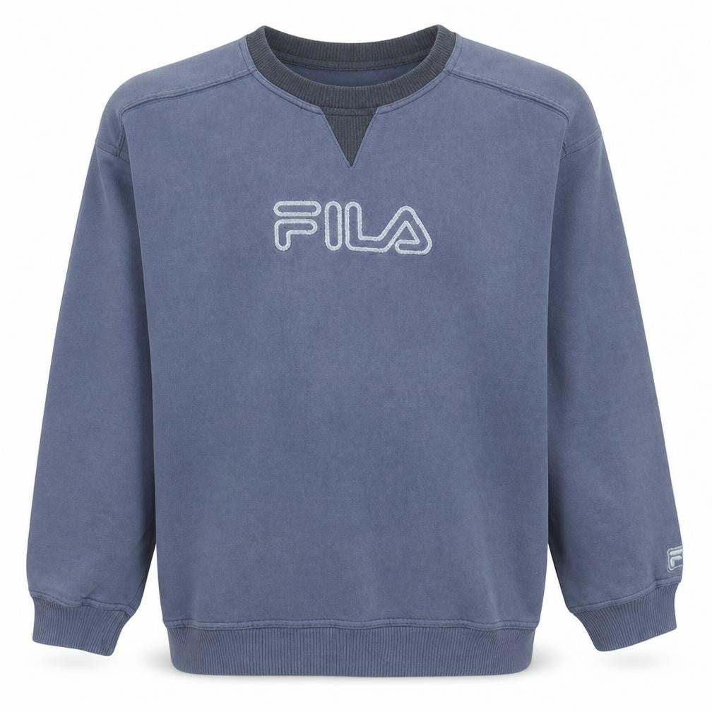 Fila Mens Blue Crew Neck Pullover Sweatshirt Size L