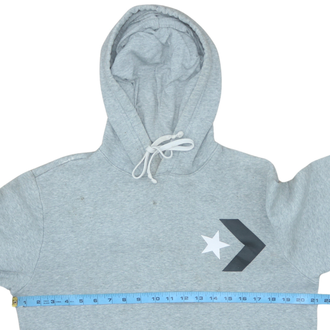 Converse Men's Grey Pullover Hoodie Small Logo Fleece Sportswear