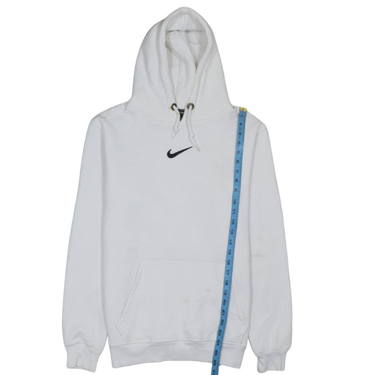 Nike Men's White Pullover Hoodie M Sports Logo Fleece Sweatshirt