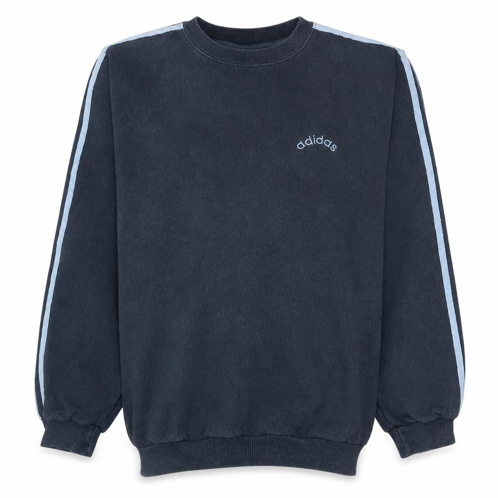 Adidas Mens Black M Crew Neck Pullover Sweatshirt Classic Logo Style