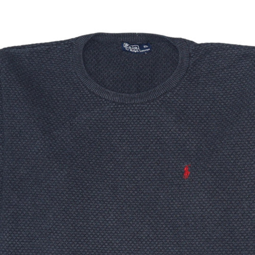 Ralph Lauren Men's Blue Cotton Knit Crew Neck Pullover Sweatshirt 2XL