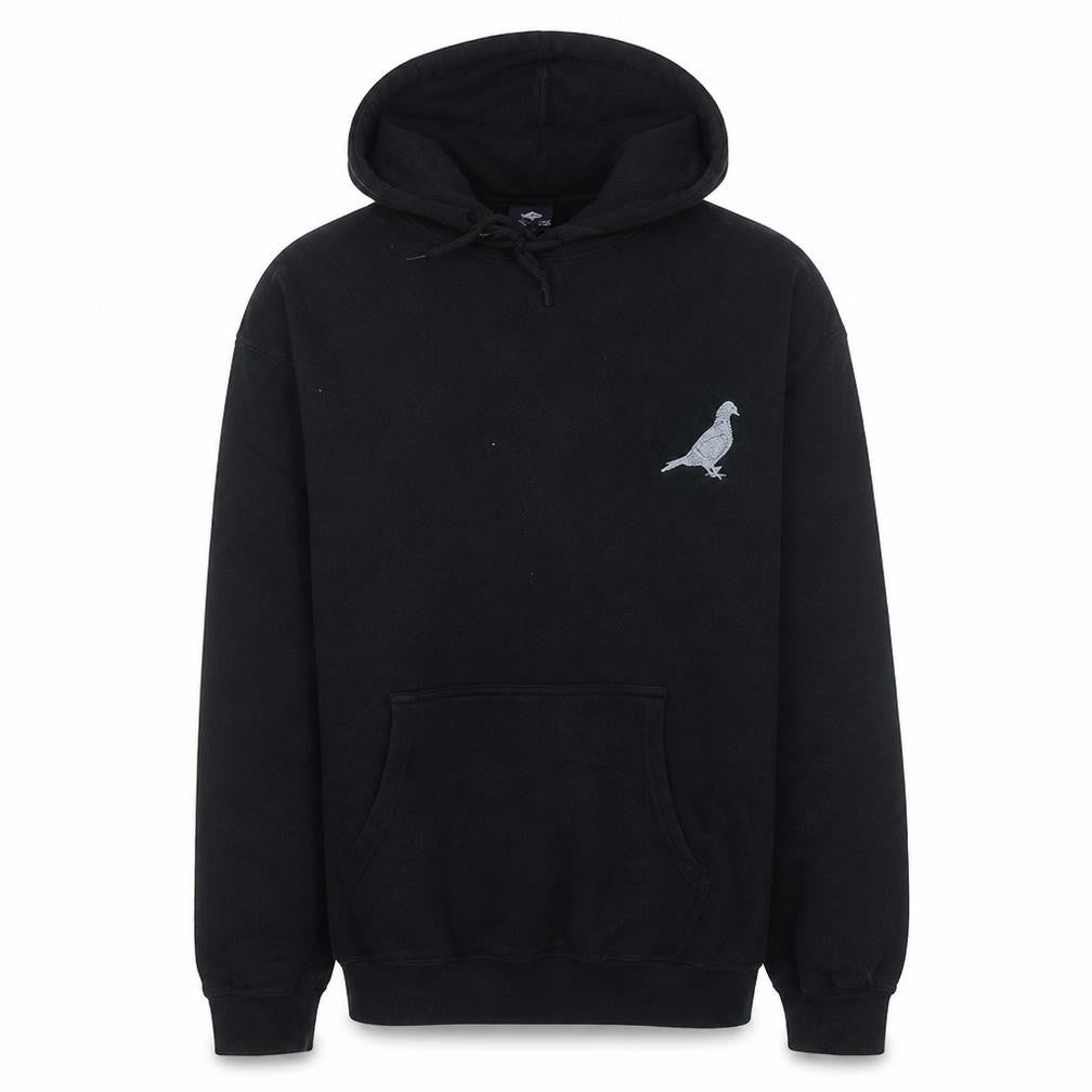 Stars & Stripes Men's Black Medium Pullover Hoodie with Embroidered Bird