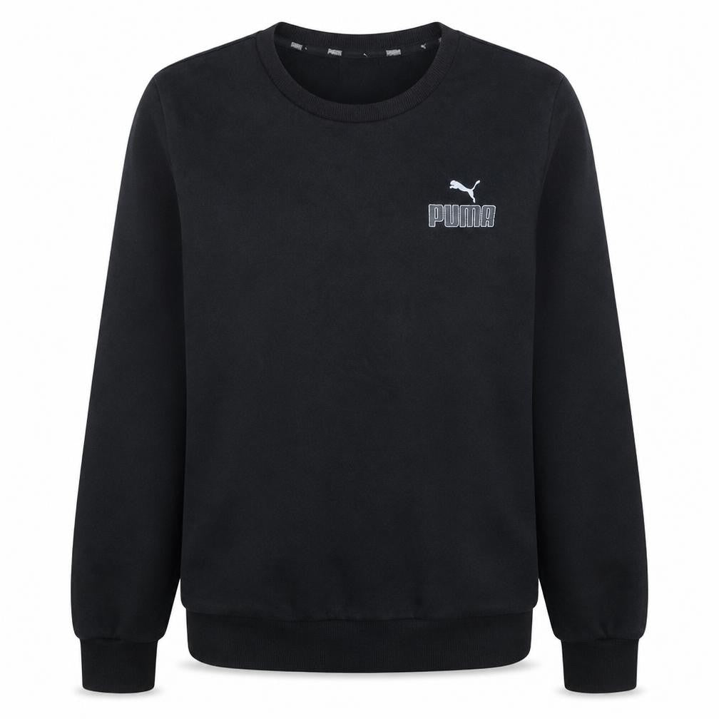 Puma Mens Black Small Crew Neck Fleece Sweatshirt