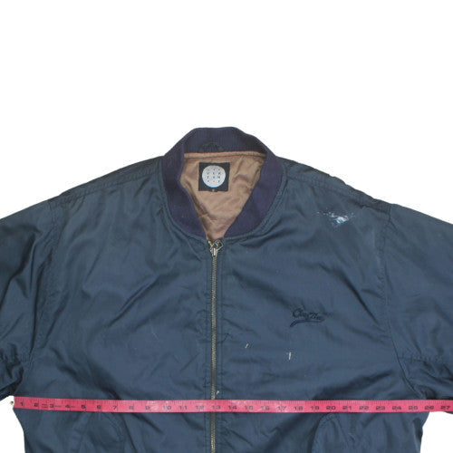 Overtime Men's Blue Bomber Jacket Size M Regular Fit Winter Style
