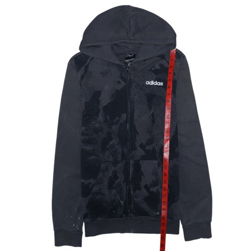 Adidas Men's Black Full Zip Hoodie S Regular Fit Logo Sportswear