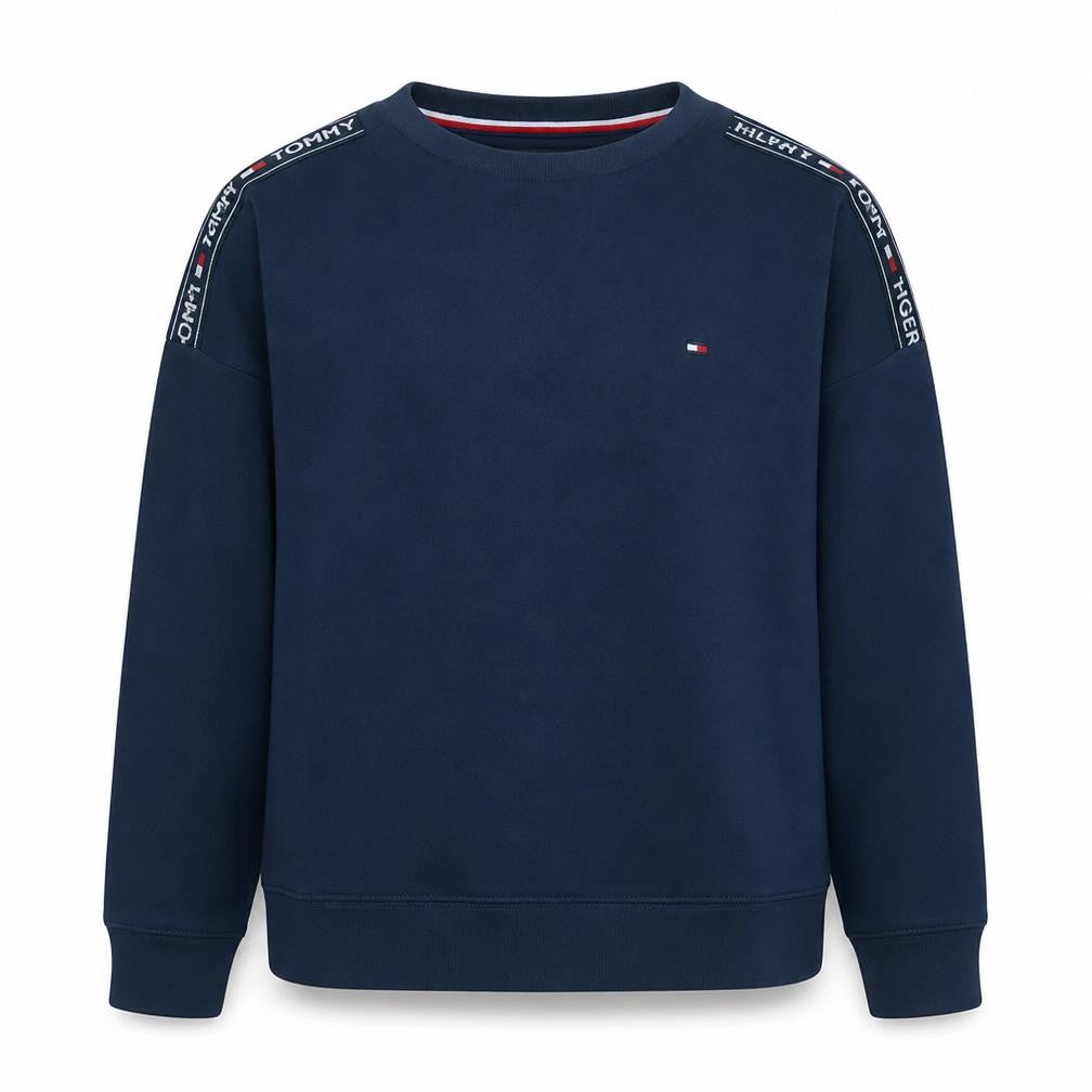 Tommy Hilfiger Men's Blue Small Crew Neck Logo Pullover Sweatshirt
