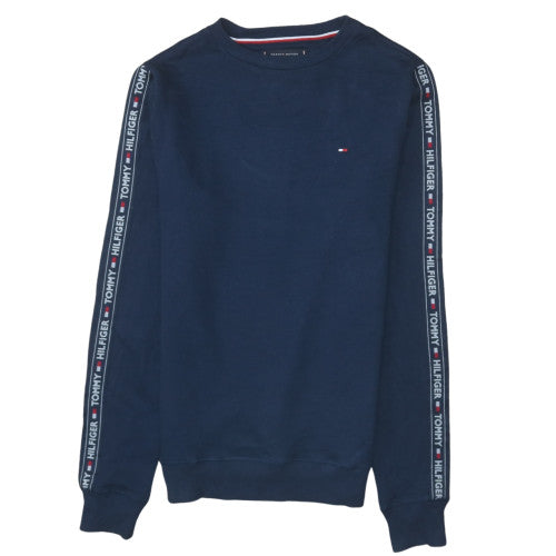 Tommy Hilfiger Men's Blue Small Crew Neck Logo Pullover Sweatshirt