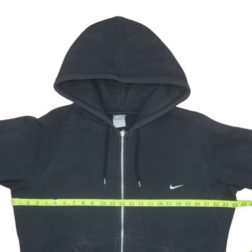 Nike Men Black Full Zip Fleece Hoodie L Regular Fit