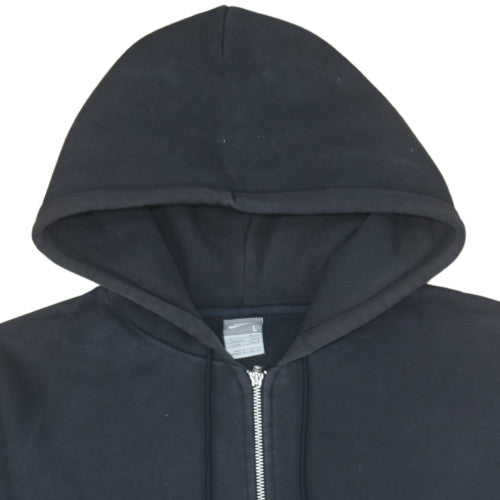 Nike Men Black Full Zip Fleece Hoodie L Regular Fit